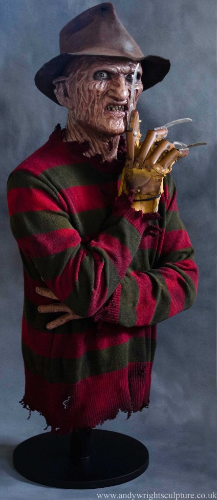 Freddy Krueger life size portrait bust, as played by Robert Englund in Nightmare on Elmstreet