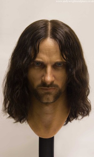 Aragorn from Lord of the Rings, 1:1 life size silicone bust sculpture