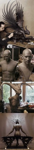  sculpting harpy, Norton and DeNiro portraits, demoness, art nude