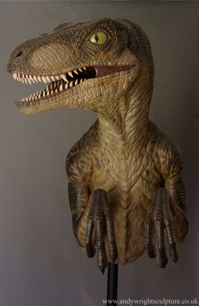Velociraptor - Jurassic park life size collectible statue prop bust 