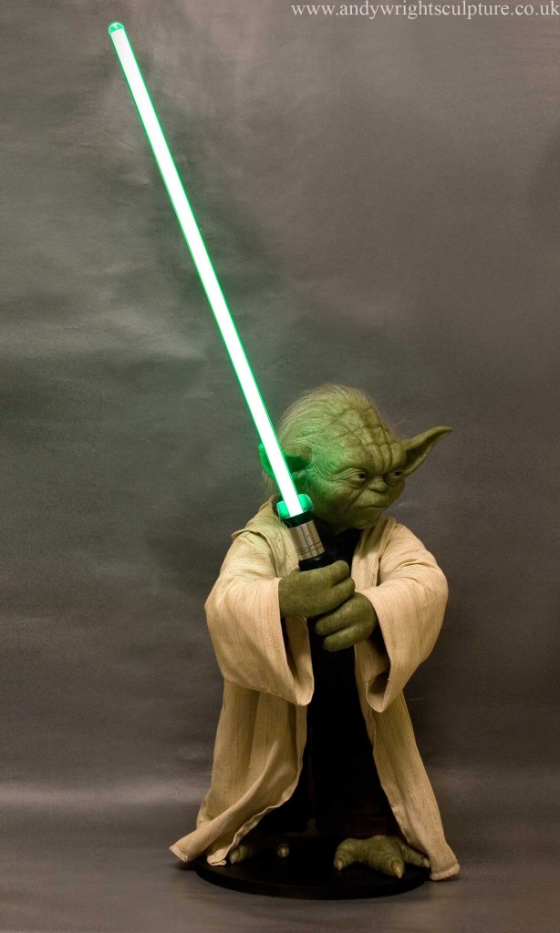 Yoda from the Star Wars prequels, life size replica prop collectible